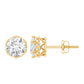 1.97 Carat Round Shape Moissanite Stud Earrings in Crown Setting