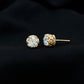 1.97 Carat Round Shape Moissanite Stud Earrings in Crown Setting