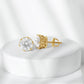 1.97 Carat Round Shape Moissanite Stud Earrings in Crown Setting