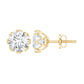 Certified Brilliant Cut 1.9 Carat Moissanite Solitaire Stud Earrings