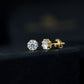 Certified Brilliant Cut 1.9 Carat Moissanite Solitaire Stud Earrings
