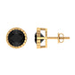 Real 3 Carat Round Shape Black Spinel Stud Earrings with Certificate