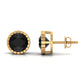 Real 3 Carat Round Shape Black Spinel Stud Earrings with Certificate