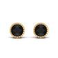 Real 3 Carat Round Shape Black Spinel Stud Earrings with Certificate