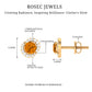 Round Citrine and Diamond Stud Earrings