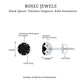 0.9 Carat Black Spinel Stud Earrings with Diamond Accent