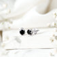 0.9 Carat Black Spinel Stud Earrings with Diamond Accent