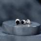 0.9 Carat Black Spinel Stud Earrings with Diamond Accent