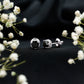 0.9 Carat Black Spinel Stud Earrings with Diamond Accent