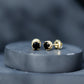 0.9 Carat Black Spinel Stud Earrings with Diamond Accent