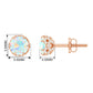 Designer Ethiopian Opal Stud Earrings with Diamond