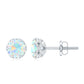 Designer Ethiopian Opal Stud Earrings with Diamond