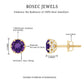 Natural Amethyst Stud Earrings with Diamond