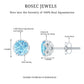 Natural Aquamarine Diamond Floral Stud Earrings with Screw Back