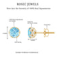 Natural Aquamarine Diamond Floral Stud Earrings with Screw Back