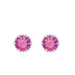 Designer 0.9 Carat Pink Tourmaline Stud Earrings with Diamond