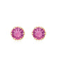 Designer 0.9 Carat Pink Tourmaline Stud Earrings with Diamond