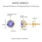 1 Carat Tanzanite Designer Stud Earrings with Diamond for Women