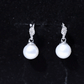 14.9 Carat Genuine Freshwater Pearl and Diamond Drop Earrings with Certificate