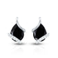 1.2 Carat Natural Black Spinel Teardrop Stud Earrings with Diamond