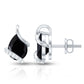 1.2 Carat Natural Black Spinel Teardrop Stud Earrings with Diamond