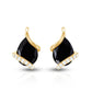1.2 Carat Natural Black Spinel Teardrop Stud Earrings with Diamond