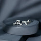 Round Diamond Curved Crawler Stud Earrings with Screw Backs