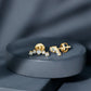 Round Diamond Curved Crawler Stud Earrings with Screw Backs
