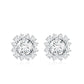 Round 1 Carat Moissanite Halo Stud Earrings for Women