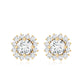 Round 1 Carat Moissanite Halo Stud Earrings for Women