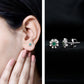 Natural Emerald and Diamond Floral Stud Earrings