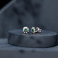 Natural Emerald and Diamond Floral Stud Earrings