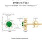 Natural Emerald and Diamond Floral Stud Earrings