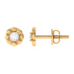 Round Diamond Floral Stud Earrings in Prong Setting