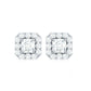 Minimalist Natural Diamond Halo Stud Earrings with Screw Back