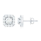 Minimalist Natural Diamond Halo Stud Earrings with Screw Back