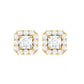 Minimalist Natural Diamond Halo Stud Earrings with Screw Back