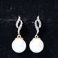 14.9 Carat Freshwater Pearl Drop Earrings with Diamond Accents