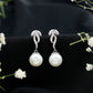 14.9 Carat Freshwater Pearl Drop Earrings with Diamond Accents