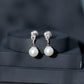 14.9 Carat Freshwater Pearl Drop Earrings with Diamond Accents