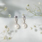 14.9 Carat Freshwater Pearl Drop Earrings with Diamond Accents
