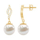 14.9 Carat Freshwater Pearl Drop Earrings with Diamond Accents