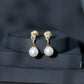 14.9 Carat Freshwater Pearl Drop Earrings with Diamond Accents
