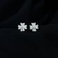 Certified Heart Shape Moissanite Flower Stud Earrings