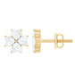 Certified Heart Shape Moissanite Flower Stud Earrings