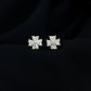 Certified Heart Shape Moissanite Flower Stud Earrings