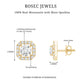 Round Cut Certified Moissanite Halo Stud Earrings with Screw Back