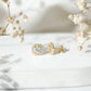 Round Cut Certified Moissanite Halo Stud Earrings with Screw Back