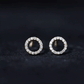 Round Cut Moissanite Eternity Stud Earrings with Screw Back