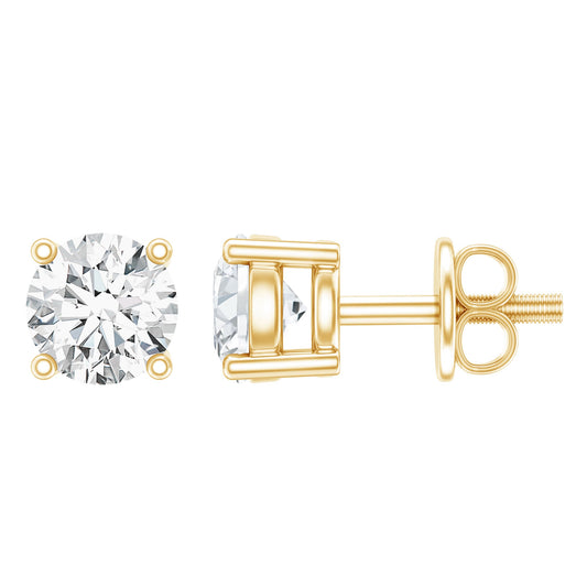 Pendientes de diamante de talla brillante con engaste de garra